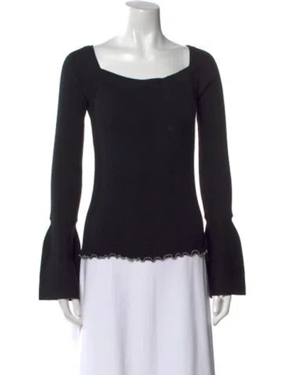 Pre-owned 3.1 Phillip Lim Merino Wool Square Neckline Sweater W/ Tags In Black