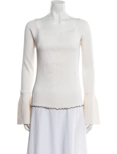 Pre-owned 3.1 Phillip Lim Merino Wool Square Neckline Sweater W/ Tags In Neutral