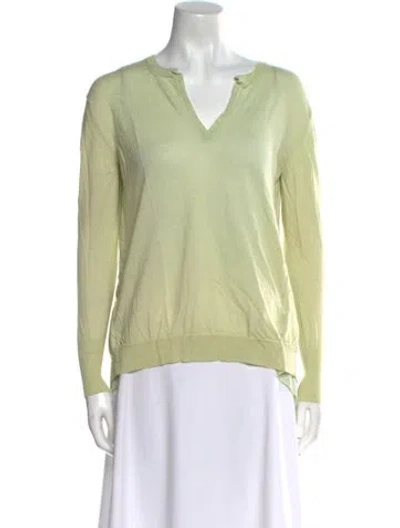 Pre-owned 3.1 Phillip Lim Merino Wool V-neck Sweater In Green
