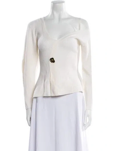 Pre-owned 3.1 Phillip Lim Merino Wool V-neck Sweater In Neutral