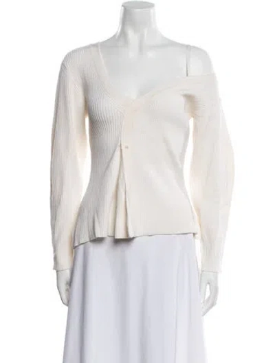 Pre-owned 3.1 Phillip Lim Merino Wool V-neck Sweater In Neutral