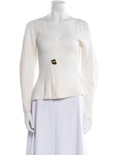 Pre-owned 3.1 Phillip Lim Merino Wool V-neck Sweater In Neutral