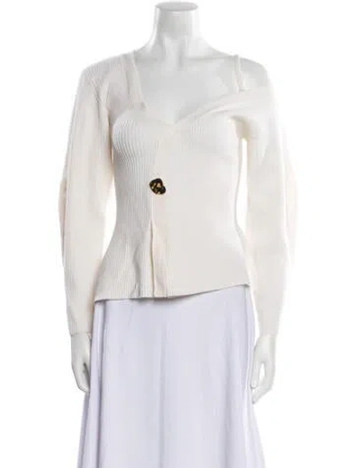 Pre-owned 3.1 Phillip Lim Merino Wool V-neck Sweater In Neutral