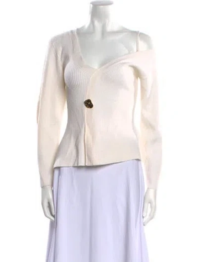 Pre-owned 3.1 Phillip Lim Merino Wool V-neck Sweater W/ Tags In Neutral
