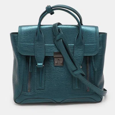Pre-owned 3.1 Phillip Lim Metallic Blue Leather Pashli Satchel
