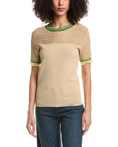 3.1 Phillip Lim Micro Rib Ottoman Fitted Pullover In Neutral