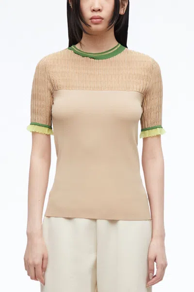 3.1 Phillip Lim Micro Rib Ottoman Top In Brown