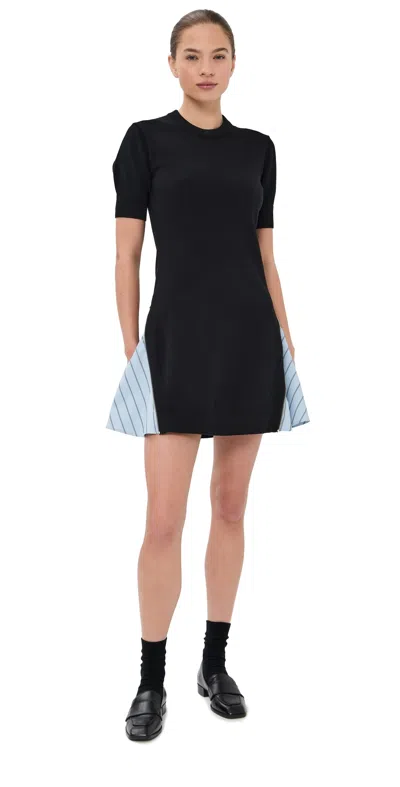 3.1 Phillip Lim Mini Combo Dress Black-oxford Blue Multi