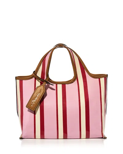 3.1 Phillip Lim Mini Dual Stripe Canvas Market Tote Bag In Pink