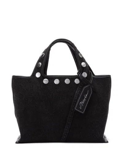 3.1 Phillip Lim Black Denim Mini Market Tote In Washed Blk