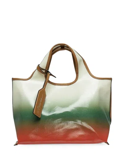3.1 Phillip Lim Mini Market Tote Gradient-effect Logo-tag Tote Bag In Green