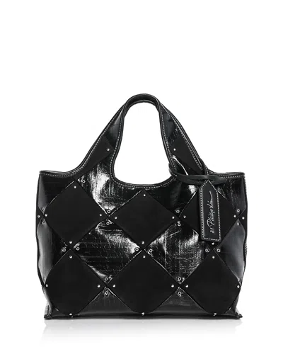 3.1 Phillip Lim Mini Quilted Patchwork Market Tote Bag In Black