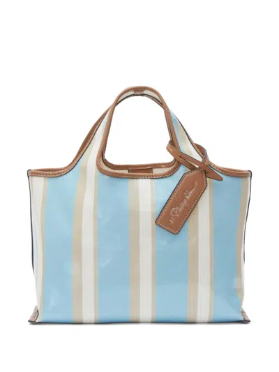 3.1 Phillip Lim Dual Stripe Mini Market Tote In Blue
