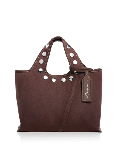 3.1 Phillip Lim Mini Washed Denim Market Tote Bag In Brown