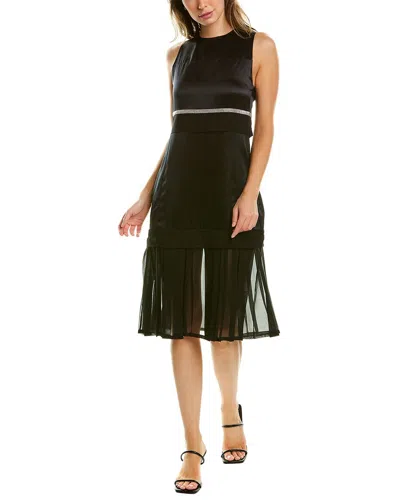 3.1 Phillip Lim Mixed Media Silk Midi Dress In Black