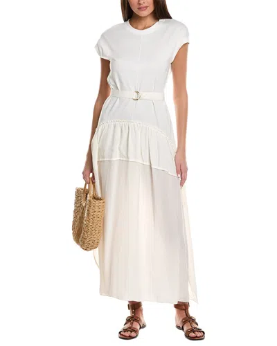 3.1 Phillip Lim Mixed Media T-shirt Dress In White