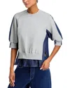 3.1 Phillip Lim French Terry Shirt In Md Heather Grey Indigo
