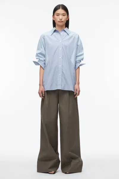 3.1 Phillip Lim Mixed Stripe Oversized Shirt In Blue