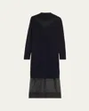3.1 Phillip Lim Mock-neck Combo Sweater Dress In Midnight