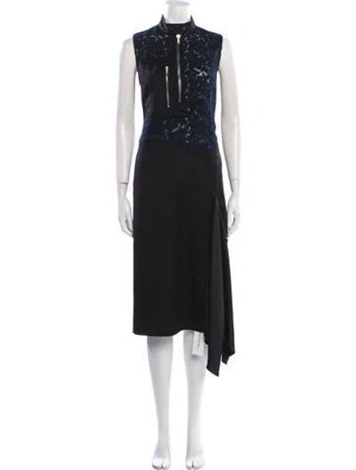 Pre-owned 3.1 Phillip Lim Mock Neck Long Dress In Black