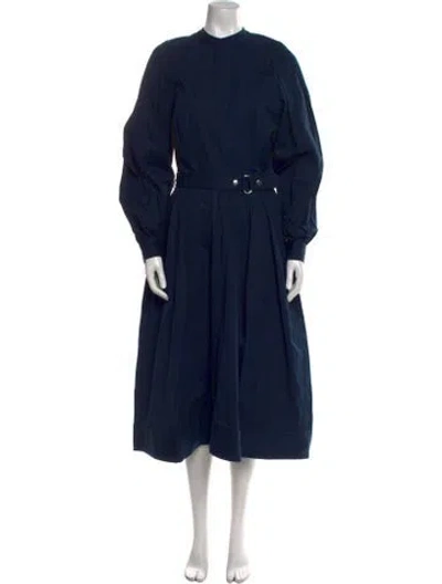 Pre-owned 3.1 Phillip Lim Mock Neck Long Dress In Blue