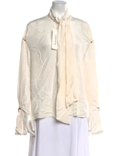 Pre-owned 3.1 Phillip Lim Mock Neck Long Sleeve Blouse In Neutral