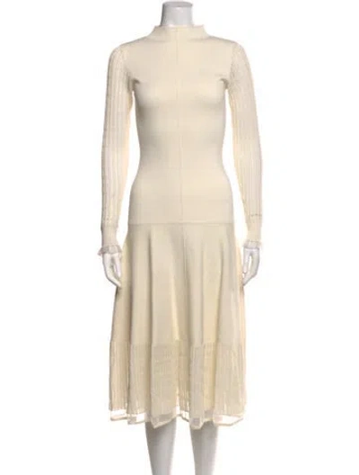 Pre-owned 3.1 Phillip Lim Mock Neck Midi Length Dress In Neutrals