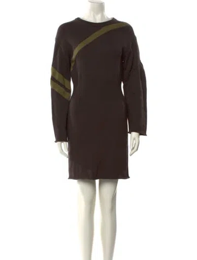 Pre-owned 3.1 Phillip Lim Mock Neck Mini Dress In Brown