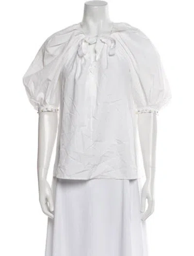 Pre-owned 3.1 Phillip Lim Mock Neck Short Sleeve Blouse In Neutral