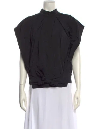 Pre-owned 3.1 Phillip Lim Mock Neck Short Sleeve Blouse W/ Tags In Black