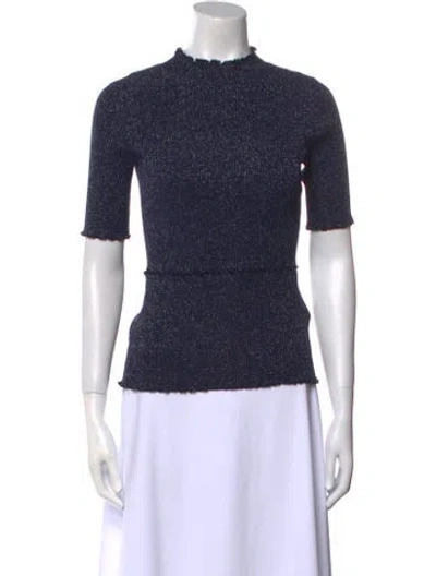 Pre-owned 3.1 Phillip Lim Mock Neck Short Sleeve Top