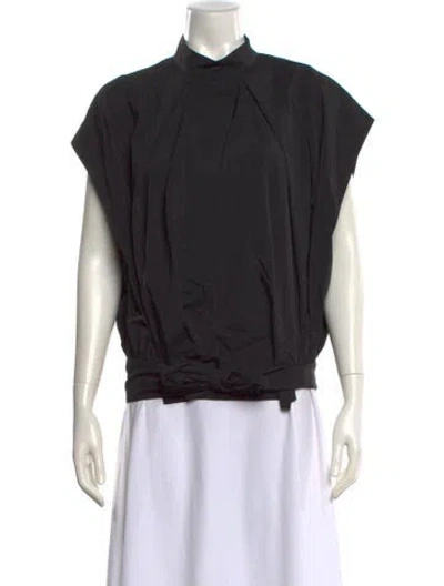 Pre-owned 3.1 Phillip Lim Mock Neck Short Sleeve Top In Black