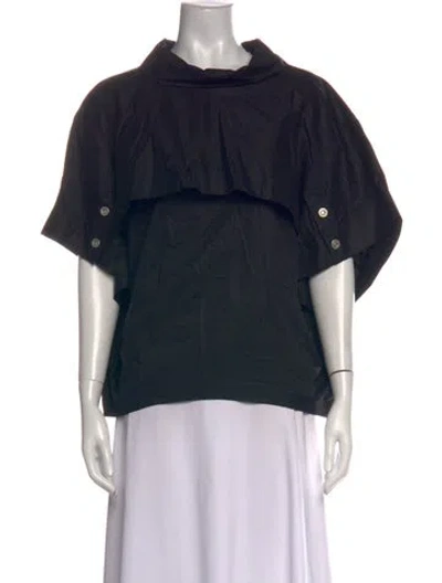 Pre-owned 3.1 Phillip Lim Mock Neck Short Sleeve Top In Black