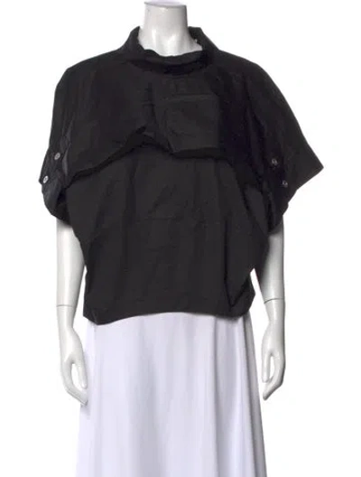 Pre-owned 3.1 Phillip Lim Mock Neck Short Sleeve Top In Black