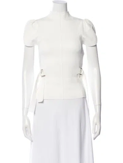 Pre-owned 3.1 Phillip Lim Mock Neck Short Sleeve Top In White
