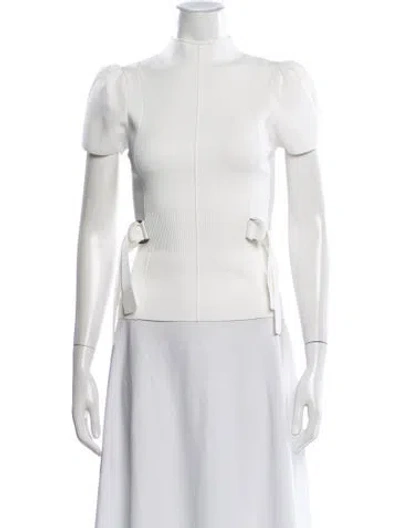 Pre-owned 3.1 Phillip Lim Mock Neck Short Sleeve Top In White