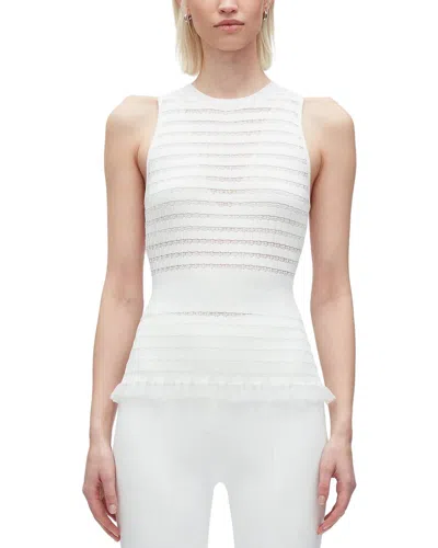 3.1 Phillip Lim Ruffled Ribbed-knit Tank In White