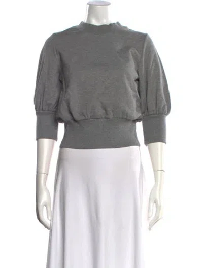 Pre-owned 3.1 Phillip Lim Mock Neck Three-quarter Sleeve Sweatshirt In Gray