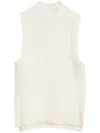 3.1 Phillip Lim Wool Float Jqrd Mockneck Shell In White
