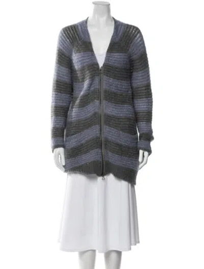 Pre-owned 3.1 Phillip Lim Mohair Striped Sweater In Gray