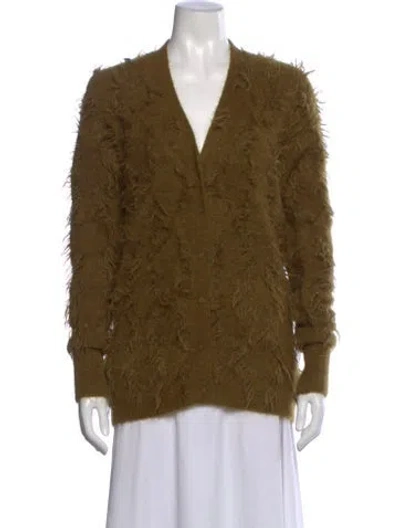 Pre-owned 3.1 Phillip Lim Mohair V-neck Sweater In Green
