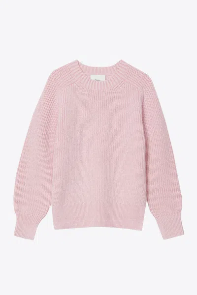 3.1 Phillip Lim Mohair Wool Rib Saddle Crewneck Pullover In Pink