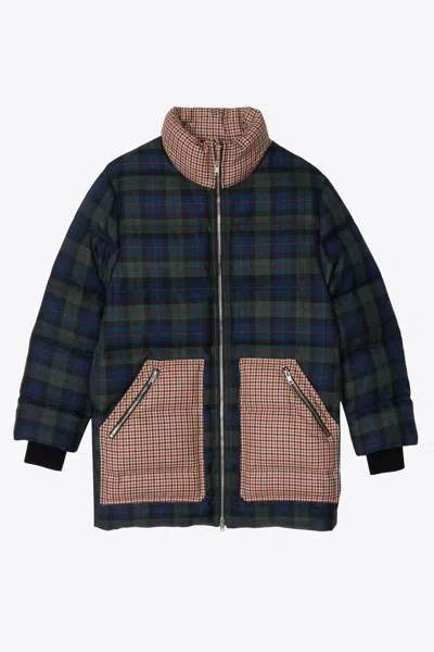 3.1 Phillip Lim Multi-plaid Wool Oversized Down Coat