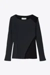 3.1 Phillip Lim Multi Rib Long Sleeve Combo Top In Blue