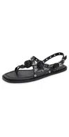 3.1 Phillip Lim Strappy Eyelet Sandal With Rosettes In Black
