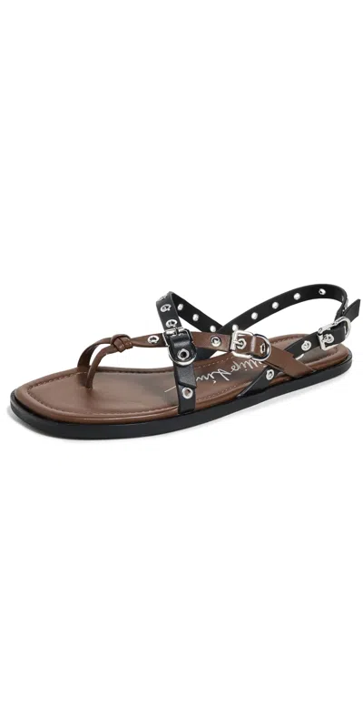 3.1 PHILLIP LIM MULTI-STRAP RIVET SANDALS BLK MULTI