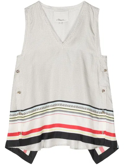 3.1 Phillip Lim Ny Liberty Sleeveless Silk Top In White
