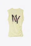 3.1 Phillip Lim Ny Lover Rolled Sleeve Draped Jersey Tank In Neutral