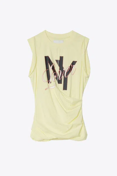 3.1 Phillip Lim Ny Lover Rolled Sleeve Draped Jersey Tank In Neutral