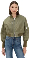 3.1 Phillip Lim Nylon Cropped Bomber Army In Green